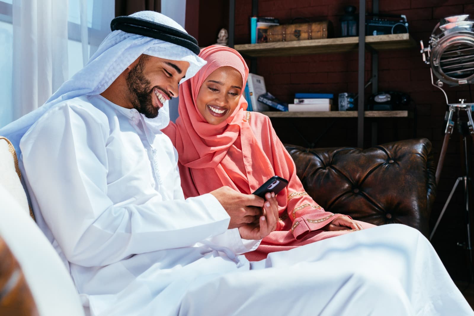 Happy Middle Eastern couple