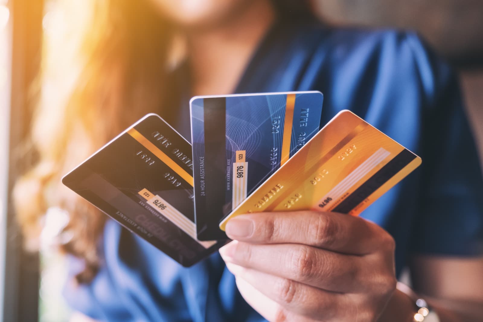 Woman using a credit card